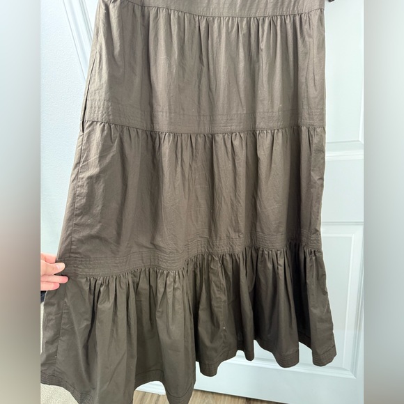 Marie Oliver Cotton Poplin Tiered Button Front Midi Dress Sz Medium - Picture 8 of 10